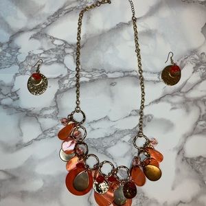 Statement necklace and earrings set